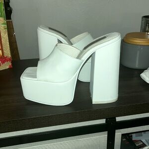 Steve Madden White Platform Heels